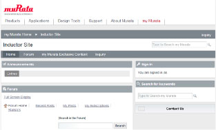 “my Murata®” Inductor Site and EMI Suppression Filter Site (Japanese, English, and Chinese)  Established