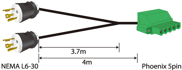 NEMA L6-30, 4m, Phoenix 5pin