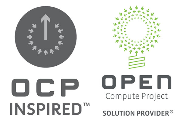 Logo of OCP INSPIRED™ and OPEN Compute Project SOLUTION PROVIDER®