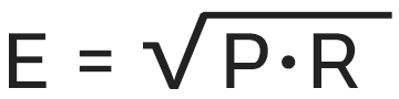 关系式图片。E=√P・R